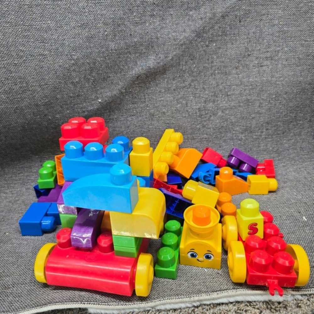 Mega Bloks First Builders Learning Train Mixed Lot OS Multicolor ‎ Toddler Toy